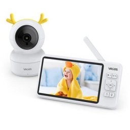 Vacos Moniteur vidéo sans fil pour bébé avec zoom 2X Moniteur lcd 5 '' Audio bidirectionnel