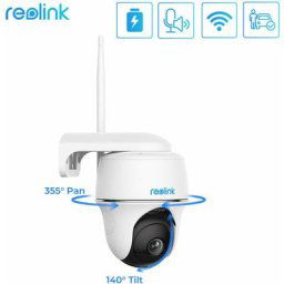 Caméra de Sécurité Batterie 4MP Sans fil, WiFi 2,4 / 5GHz, 360°PanTilt, Vision Nocturne 2K,