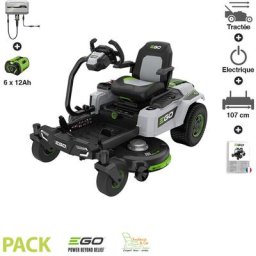 Pack tondeuse autoportée Zturn ZT4201ES 6 batteries 12Ah plus chargeur mural