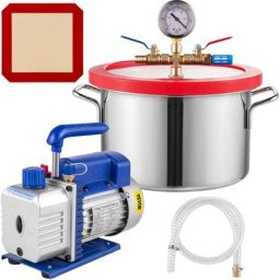 VEVOR Pompe à vide Climatiseur 3 PCM 1/4 HP + Chambre sous Vide de 1,5 gallons
