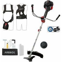 AREBOS 3DS Débroussailleuse à essence 2 en 1 avec lame professionnelle système anti-vibration 52