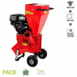 Broyeur de végétaux 420cc 15 cv coupe 100mm thermique démarrage électrique Fermier GF-2205