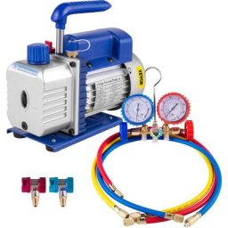 1.8 cfm Pompe à Vide 50 L/min avec Manomètre Manifold Climatisation Frigoriste - Vevor