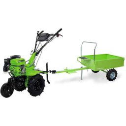 Vito - Motoculteur à essence 7CV moteur 4T 5200 w 213 cm³ + Fraises + Remorque 242 x 100 x 127 cm