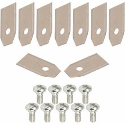 9x Lames de robots tondeuses + 9x écrous compatible avec gardena Yardforc série R38 R40 R45 R50 R70