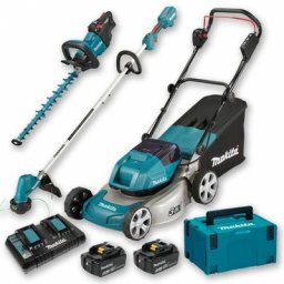 Pack Makita Jardin : Tondeuse 36V 46cm DLM460 + Débroussailleuse DUR192L + Taille-haie 60cm DUH602