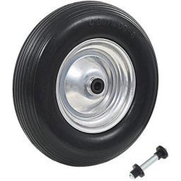 Roue de brouette avec axe PU solide 4.00-8 390 mm vidaXL