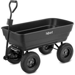 Chariot De Transport Jardin à Main Remorque Inclinable Basculant 350 Kg 125 l - Noir