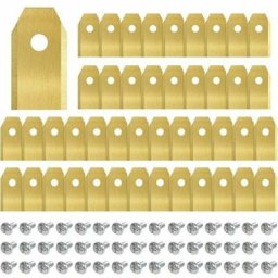 45 Pièces Lames Tondeuse en Titane, Lame Robot Tondeuse pour Husqvarn/Automower/Yardforce/Gardena