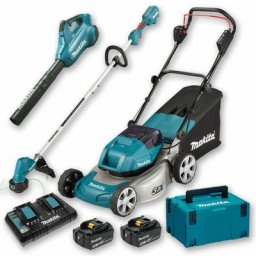 Pack Makita Jardin : Tondeuse 36V 46cm DLM460 + Débroussailleuse 18V DUR192L + Souffleur 18V DUB362