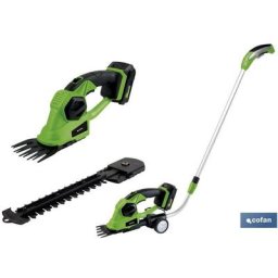 Kit Taille-haie Manuel Extensible avec des Roues à Batterie Lithium-ion 18 v 1200 tr/min