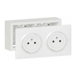 Legrand - Kit Double 2x2P+T Affleurante Dooxie 16A précâblées livrée - Blanc