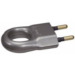 Legrand - Fiche plastique - 2P - 6A - Anneau d'extraction - Aluminium