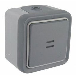 Legrand - Bouton poussoir lumineux (voyant fourni) Plexo - gris