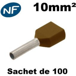 Hilpress - Embout de câblage double pour fil souple de 1,5 à 50mm² - Section / Couleur - Double