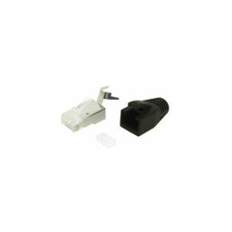 Gigamedia - plug rj45 - cat6/ea - blindé - avec manchon - noir - pour câble rigide - lot de 10