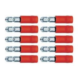 Cyclingcolors - 10x cosse pré-isolée mâle ronde 4mm rouge section de fil électrique 0,5mm² à 1,5mm²