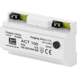 Block - act 25 Transformateur de sécurité 1 x 230 v/ac 1 x 24 v/ac 25 va 1.041 a