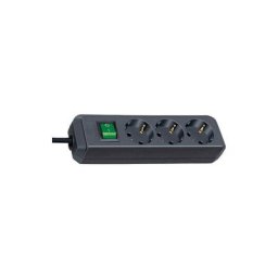 Eco line barre multiprise x 3 1,5 m noir 1152300015 - Brennenstuhl
