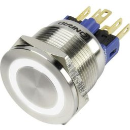 Tru Components - Bouton-poussoir antivandalisme GQ22S-11E/W/12V 1303050 250 v/ac 3 a 1 x Off/(On)