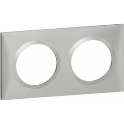 Legrand - Plaque carrée Dooxie - Aluminium - 2 postes
