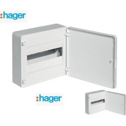 Hager - Coffret électrique Apparent 12 modules 1 rangée + porte Pleine Blanc VS112P