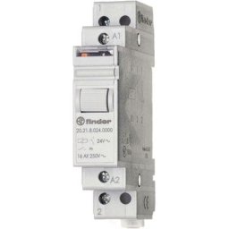 Finder - Télérupteur pour profilé 20.21.8.012.4000 1 no (t) 12 v/ac 16 a 4000 va 1 pc(s)