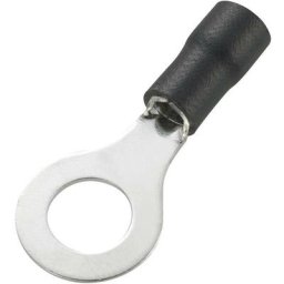 TRU COMPONENTS 738323 Cosse à oeillet Section max.=4 mm² Ø du trou=6.4 mm partiellement isolé noir