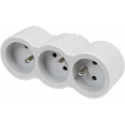 Legrand - Fiche 3x2P+T frontales 16A 230v 3680W - Blanc/Gris clair