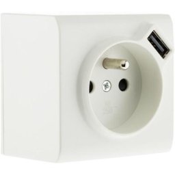 Prise 2P+T et usb en saillie