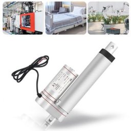 Moteur à actionneur linéaire 1500N 12V Stroke Industry 5mm/s 200mm - Gris argenté - Swanew