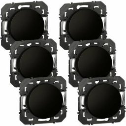 Legrand - Lot de 6 Interrupteurs ou va-et-vient Dooxie - Noir - Composable