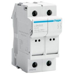 Hager - Porte-fusible 32A 2P 400V L38 2 modules 10.3X38 LSN502