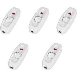 Paquet de 5 interrupteurs - Inline on/Off Lampe de Table Cordon Cordon Commutateur à câble avec