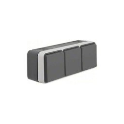 Schuko-steckdose 3FACH klappdeck. lichtgrau 47733515 - Berker