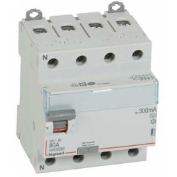 Interrupteur différentiel DX³-ID arrivée haute et départ bas à vis - 4P 400V 80A typeA 300mA - 4