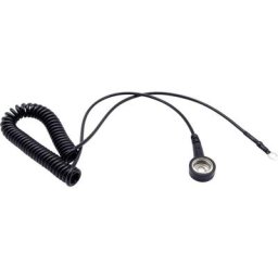 Câble de mise à la terre antistatique (esd) 1.80 m Pression mâle 10 mm, borne à cosse de câble en
