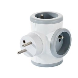 Watt&co - Chargeur Triplite 3x16A rotative 180° - Gris et blanc