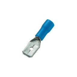 Tru Components - Cosse à languette mâle 6.4 x 0.8 mm MDD2-250 745424 180 ° partiellement isolé bleu
