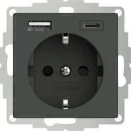 2U-449542 Prise à contact de protection avec sortie de charge usb, sécurité enfants, norme vde IP20