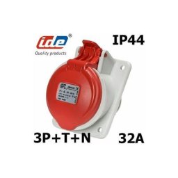 IDE - Prise 32A à encastrer 3P+N+T - 380V - Étanche IP67 ou IP44 - IP67 - Socle de tableau 3P+T+N