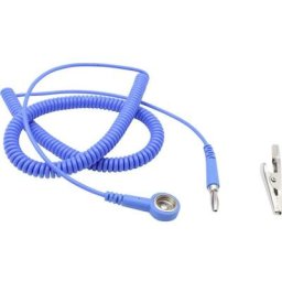 Câble de mise à la terre antistatique (esd) 3.60 m Pression mâle 10 mm, connecteur mâle, pince