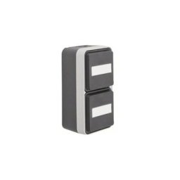 Prise électrique double Berker 47703535 W.1 en saillie gris, gris clair