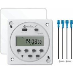 12V 16A Prise Programmateur Digital à 16 Programmes Horloge Programmable Minuteur Prise Electrique