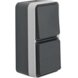 Interrupteur et prise Berker 47803515 W.1 apparent gris, gris clair W827561