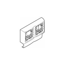 Planet Wattohm - Cadre double Appareillage Saillie Legrand - Pour moulure Keva 50x20mm - Blanc
