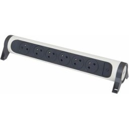 Legrand - Rallonge 6x2P+T surface avec interrupteur sans cordon - Blanc/Noir