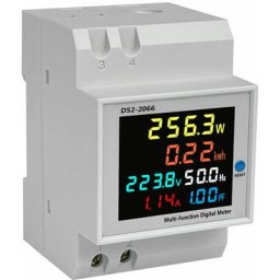 D52-2066 Compteur multifonction sur rail din Affichage lcd coloré Tension Courant Fréquence de