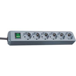 Brennenstuhl - 1152340015 - Socle multiple Eco-Line gris argent avec interrupteur (3 prises et 1,5