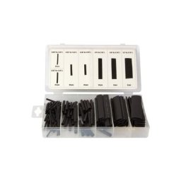 Toolland - HAS07 Assortiment de gaines thermorétractables noir 1 set